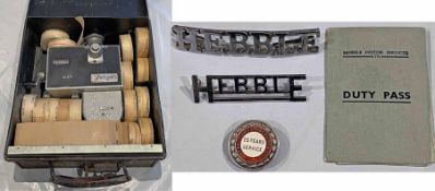 Hebble Motor Services items comprising a Setright TICKET MACHINE, casing no H23, in good working
