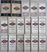Quantity (17) of 1921-1932 Underground Group Tramways POCKET MAPS. A variety of issues with