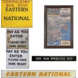 Selection (6) of Eastern National items comprising an ENAMEL SIGN 'Eastern National' with added