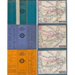 Trio of 1930s London Underground 'Stingemore' linen-card POCKET MAPS comprising c1930 issue (bluey-