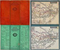 Pair of 1920s London Underground 'Stingemore' linen-card POCKET MAPS comprising issues dated 11-5-25