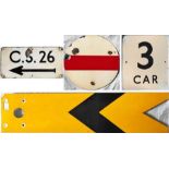 Railwayana items x 4 comprising a BR(W) enamel distant SEMAPHORE SIGNAL ARM, a BR 3-car enamel