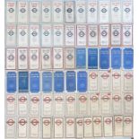 Large quantity (67) of 1935-1950 London Transport POCKET MAPS of Trams & Trolleybuses. Great variety