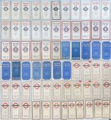 Large quantity (67) of 1935-1950 London Transport POCKET MAPS of Trams & Trolleybuses. Great variety