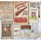 Selection (6) of District Railway ephemera comprising TIMETABLE BOOKLETS dated June 1873 (fragile,