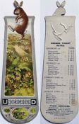 1912 London Underground card BOOKMARK 'Underground for Home'. Depicts a pop-up hare dancing in a
