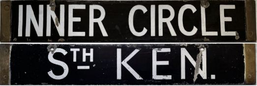 London Underground Q/CO/CP-Stock DESTINATION PLATE for Inner Circle/Sth Ken [South Kensington] on