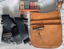 London Transport bus conductors' items (4) comprising a leather CASH BAG with BUDGET KEY, a Gibson