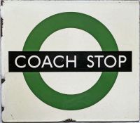 1940s/50s London Transport enamel COACH STOP FLAG (compulsory version). A single-sided plate