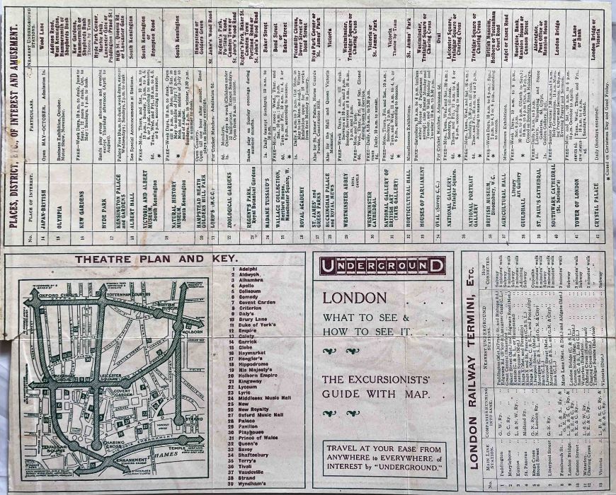 Pair of 1909 London Underground POCKET MAPS 'What to See and How to See it, The Excursionists' Guide - Image 3 of 3