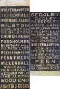 1950s/60s Wolverhampton Corporation TROLLEYBUS DESTINATION BLIND. A complete, linen blind in well-