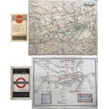 Pair of early London Underground POCKET MAPS comprising c1914/15 "What to See and how to See it" (