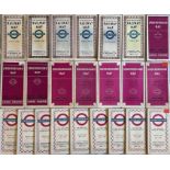 Quantity (23) of 1930s/40s London Underground POCKET MAPS - the larger, paper versions. Issues are