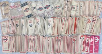 Very large quantity (250+) of LGOC & London Transport Central Buses POCKET MAPS FROM 1913-1970s