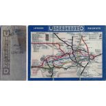 c1911 London Underground linen-card POCKET MAP. Issued by the Metropolitan Railway and promoting the