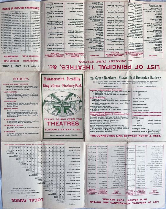 c1906/07 London Underground POCKET MAP -Great Northern, Piccadilly & Brompton Railway ''Travel to - Image 2 of 2