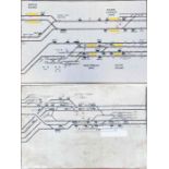 Pair of London Underground SIGNAL BOX DIAGRAMS from Acton Town (WL) and Ealing Common (WM)/