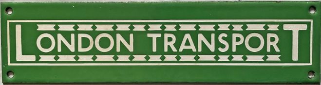 1930s London Transport bus stop timetable panel enamel HEADER PLATE. This is the type introduced