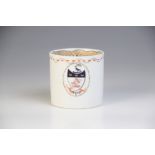 * A late 18th century English Armorial coffee can, in the Phillip Christian manner, of straight