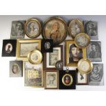 A selection of twenty one picture frames containing an assortment of watercolours, drawings and