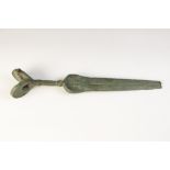 A bronze Shortsword, Northern Iran, circa 9th - 10th century BC, cast in one piece and with