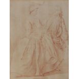 English school (19th century), Study of a Georgian courting couple, Red chalk on laid paper,