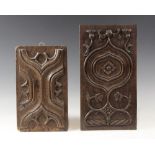 A small Henry VIII carved oak parchemin panel, circa 1520, with ogee details, 28cm x 17cm, with a