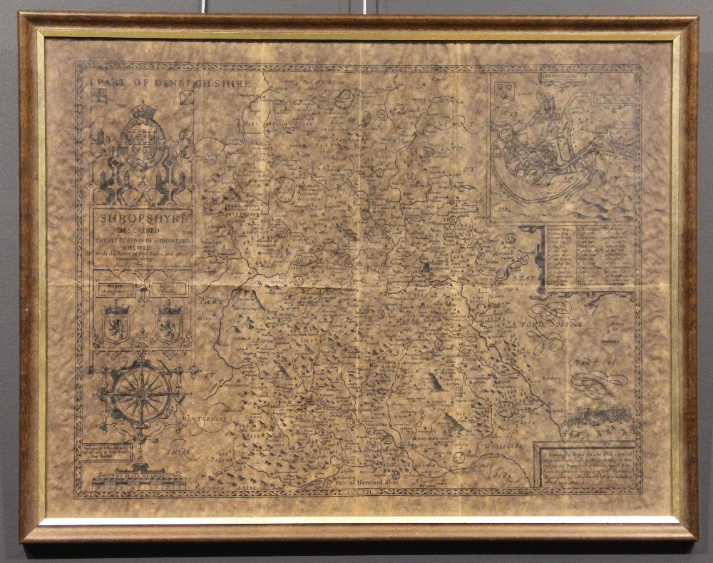 * After John Speede (17th century), an aged reproduction map titled 'SHROPSHIRE DESCRIBED, THE - Image 4 of 4