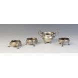A George V twin-handled silver sucrier, J & R Griffin, Chester 1920, 12.7cm wide, together with a