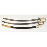An 1803 pattern infantry officer's sword, the 80cm curved fullered steel blade with bayonet tip, the