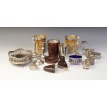 A selection of silver, silver mounted and silver coloured tableware and accessories, to include a