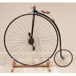 * By repute an1881 Imperial DHF Challenge Penny Farthing bicycle, the black painted tubular frame