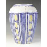 A Poole pottery earthenware vase, early 20th century, of tapering ovoid form with cobalt, green