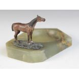 An Austrian style miniature cold painted bronze horse vide poche, early 20th century, modelled