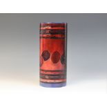 A Moorcroft 'Honesty' pattern sleeve vase, early 20th century, impressed marks and applied label