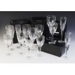 A suite of Waterford Crystal wine glasses in the 'Imprint' pattern designed by John Rocha,