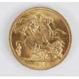 A George V sovereign, dated 1912, weight 7.9gms