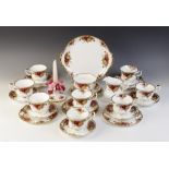 A Royal Albert part tea service in the 'Old Country Roses' pattern, comprising: eight teacups,