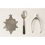 A Victorian silver Forester's badge, William Neale, London 1845, the ten pointed star surmounted