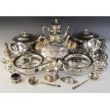 A large selection of silver plated tableware, to include a pair of Christofle twin-handled dishes