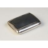 A George V silver snuff box, Clark & Sewell, Chester 1923, of plain polished rounded rectangular