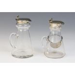A silver mounted cut glass whiskey noggin, Barker Brothers Silver Ltd, Birmingham 1937, of