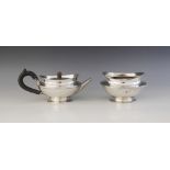 A 19th century Dutch silver teapot and sucrier, stamped 'ICH' with retailers mark for 'DIEMONT',
