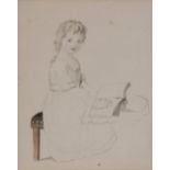 Attributed to Maria Spilsbury (British, 1777-1823), Study of a seated little girl, Pencil and