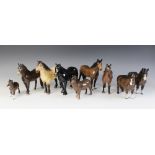 Six Beswick horses from the "Mountain And Moorland Ponies" series, comprising: Dales Pony "