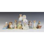 Nine Beswick Beatrix Potter mouse figures, comprising: Timmy Willie From Johnny Town-Mouse, model