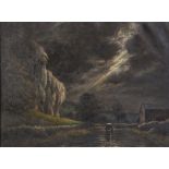 Tom Whitehead (British, 1886?1978), "Thunderstorm At Kilnsey", Oil on canvas, Monogrammed lower