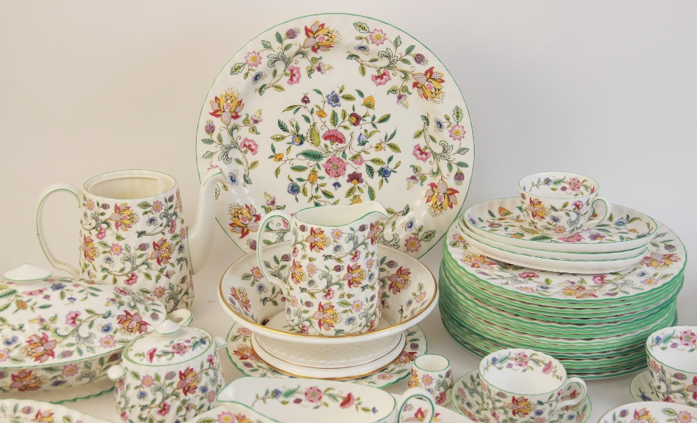 A Minton Haddon Hall part dinner service, mid-20th century, comprising sixteen dinner plates, 27.3cm - Image 2 of 5