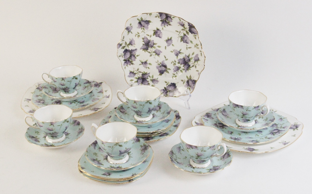 A Royal Albert Archive Collection "Lilac Lane" part tea service for six, comprising: six teacups, - Image 5 of 5