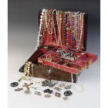 A selection of Victorian and later costume jewellery and watches, to include a ladies vintage 9ct